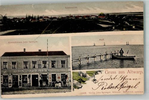 Altwarp 1903 Windmühle Geschäftshaus Sprenger Haff