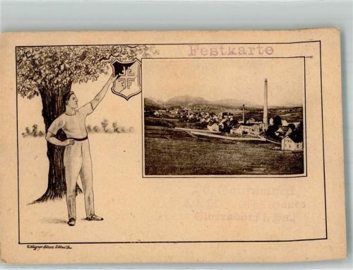 Olbersdorf Gauturnfest Turnerwappen Turner Festkarte Ort handschriftlich