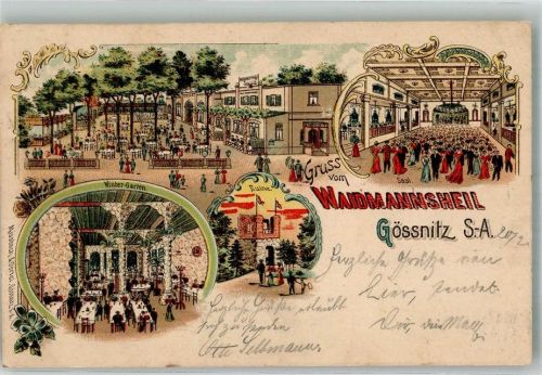 Gößnitz Gasthaus Etablissement Waidmannsheil Garten Wintergarten Festsaal