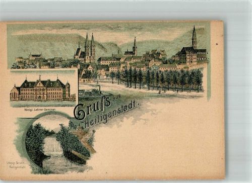 Heilbad Heiligenstadt Vorläufer Lithographie Kgl. Lehrerseminar St. Marien-Kirche