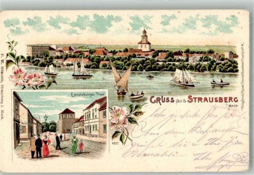 Strausberg 1915 Landsberger Tor R.S. Rot Kreuz-Vereinslazerett-Stempel
