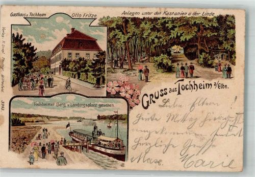 Tochheim 1903 Gasthaus zu Tochheim Dampfer-Landungsplatz Kastanienallee
