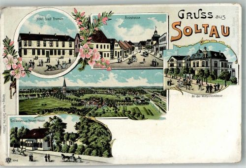 Soltau 1905 Hotel Stadt Bremen Gasthaus zum Neuen Hause Poststrasse