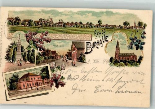 Burhave 1899 Hotel zum eisernen Kanzler Kriegerdenkmal Dorfstrasse