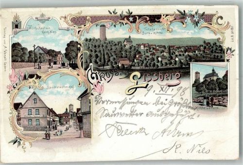 Lißberg 1898 Burg Turm Gasthaus Darmstädter Hof