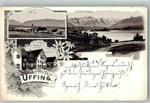 Uffing 1898 Gasthaus zur Sonne Staffel Staffelsee Edelweiss
