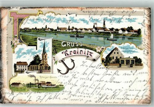 Kreinitz 1910 Anker Kirche Rittergut Kreinitz Geschäftshaus Schnecke