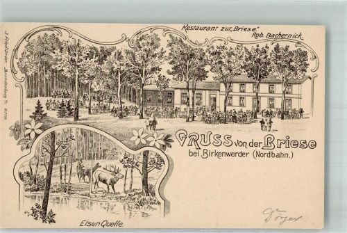 Birkenwerder Gasthaus zur Briese Gartenwirtschaft Elsen-Quelle