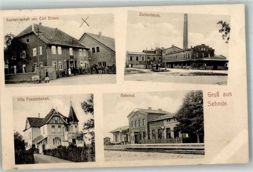 Sehnde 1918 Villa Friedrichshall Bahnhof Zuckerfabrik Gasthaus Ehlers