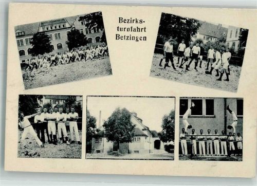 Betzingen Bezirksturnfahrt Turner Fußballspieler Barrentuner Weitwerfer