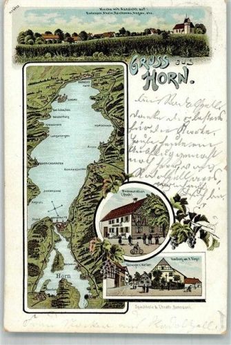 Horn 1906 Bodensee Gasthaus Post Handlung Bürgert
