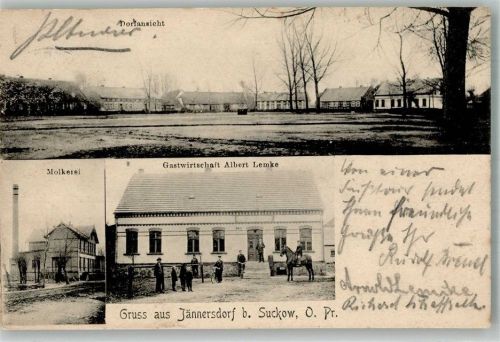 Jännersdorf 1908 Gasthaus Lemke Molkerei Reiter Fahrräder