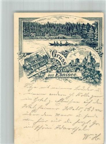 Ebnisee 1895 Vorläufer Lithographie Ebnisee Ruderboot Ebersburg Hotel