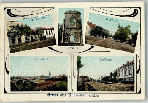 14669 O1554 Ketzin Gebrauchsspuren Knoblauch Posthilfstelle-Gasthaus Fehlow Belvedere Dorfstrasse