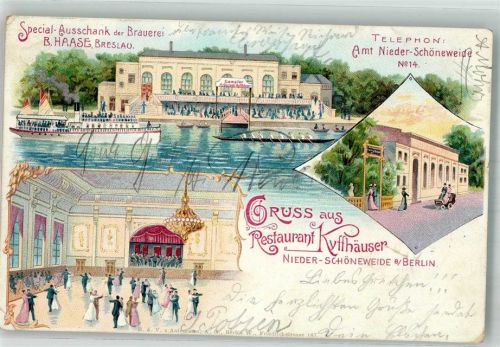 Niederschöneweide 1904 Gasthaus Kyffhäuser Ballsaal Dampferanlegestelle