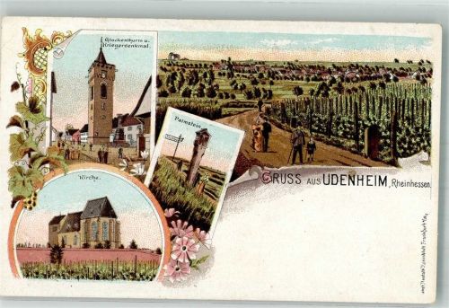 Udenheim Glockenturm Kirche Palmstein Weinreben