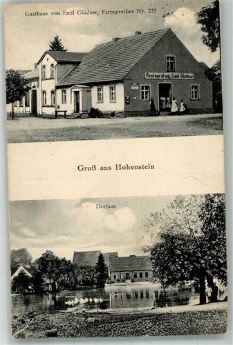 Hohenstein Dorfaue Dorfteich Enten Gasthaus Gladow