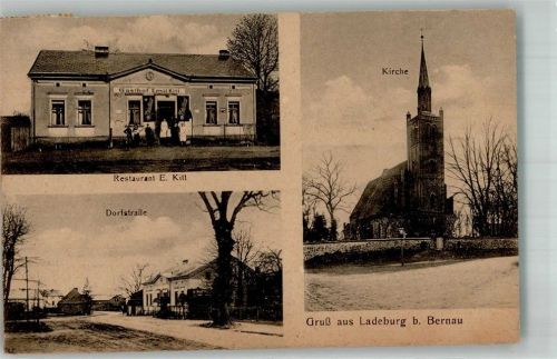 Ladeburg 1919 Dorfkirche Dorfstrasse Gasthaus Kitt