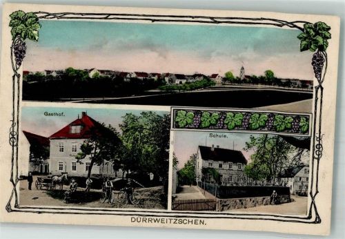 Dürrweitzschen 1917 Gasthaus Fahrradfahrer Schule