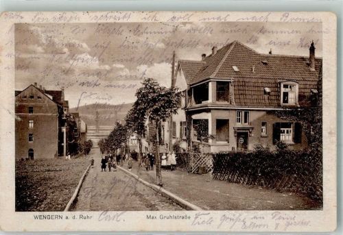 58300 W5802 Wengern , Ruhr 1920 - Max Gruhlstrasse Villen Kinder Bahnpost -Hagen Zug 811