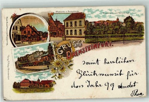 Drensteinfurt 1898 Bahnhofstrasse Bahnhof Marktplatz Amtsgebäude