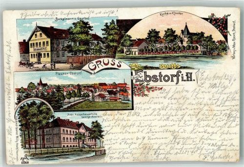 Ebstorf 1900 Flecken Gasthaus Bockelmann Prov. Ackerbauschule Kirche Kloster