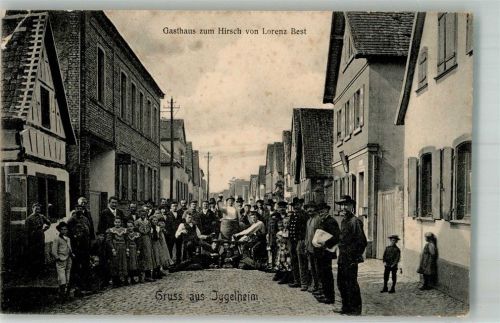 Böhl-Iggelheim 1908 Gasthaus zum Hirsch Gruppenbild Bierfaß Foto AK