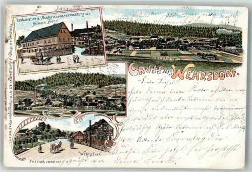 Wehrsdorf 1905 Gasthaus Hensel Dorfstrasse
