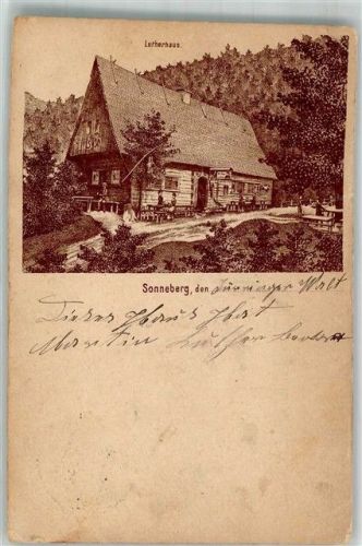 Sonneberg 1896 Vorläufer Lithographie Lutherhaus Einriß