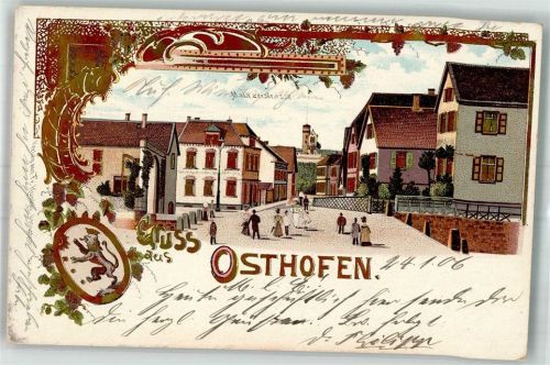Osthofen 1906 Stadtwappen Mainzerstrasse Aussichtsturm