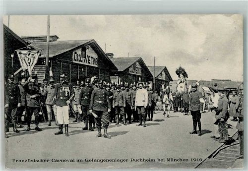 Puchheim 1916 Gefangenenlager Puchheim Französischer Karneval 1916 Gruppenfoto
