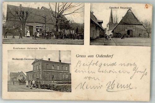 Oldendorf 1912 Molkerei-Genossenschaft Geschäft Hense Gasthaus Neumann