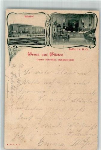 Güsten 1901 Bahnhof Bahnhofgasthaus Speisesaal 1. und 2. Klasse