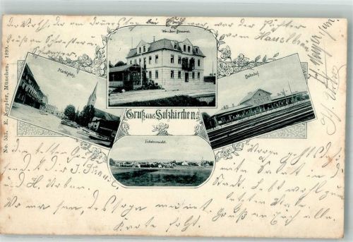 83607 W8150 Holzkirchen , Oberbay 1900 - Bahnhof Weissbier-Brauerei Marktplatz