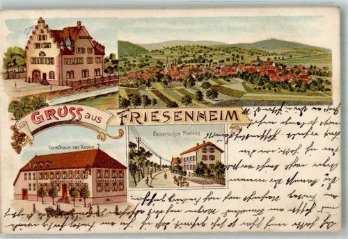 Friesenheim 1909 Gasthaus zur Krone Kais. Post