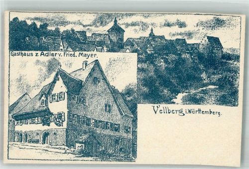 Vellberg Gasthaus zum Adler sehr frühe Karte