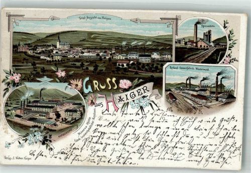 Haiger 1898 Minerva-Hütte Portland Zementfabrik Agaesenhütte BahnpostKöln-Zug 630