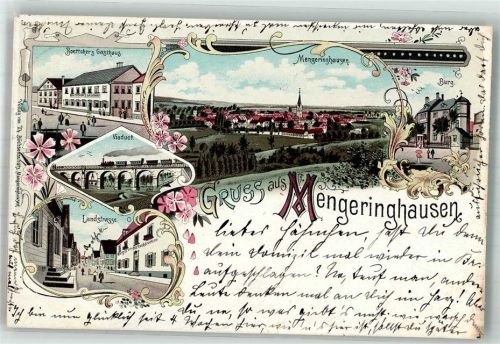 Mengeringhausen 1898 Eisenbahnviadukt Landstrasse Gasthaus Boettcher Burg