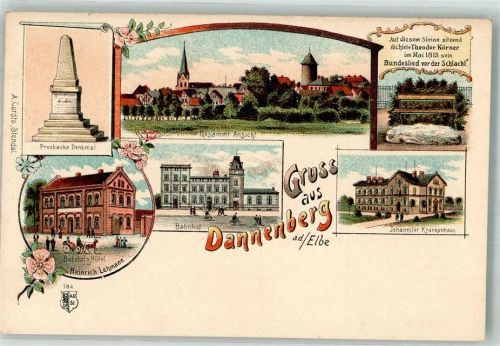 Dannenberg Bahnhof Bahnhofhotel Prochaska-Denlmal Johanniter-Krankenhaus Wappen