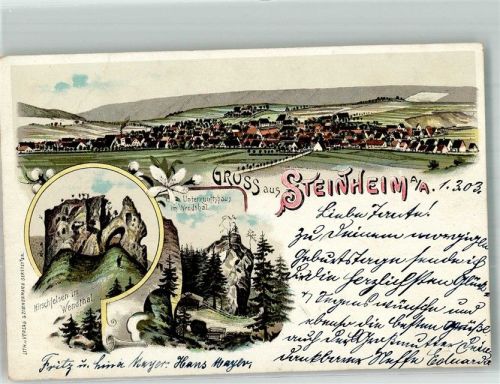 Steinheim 1903 Hirschfelsen Unterkunftshaus Wendthal