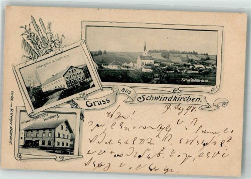 84405 W8251 Schwindkirchen 1898 - Gasthaus Untergehrer Handlung Schussmüller