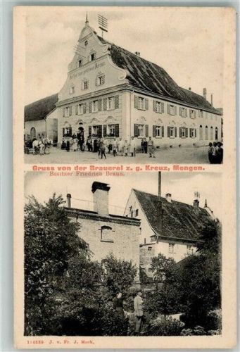 88512 W7947 Mengen , Württ - Brauerei-Gasthaus zum goldenen Kreuz