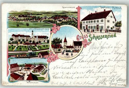 Bad Schussenried 1902 Torhaus Wilhelmshütte Heilanstalt Kirche Kaufhaus Reisch