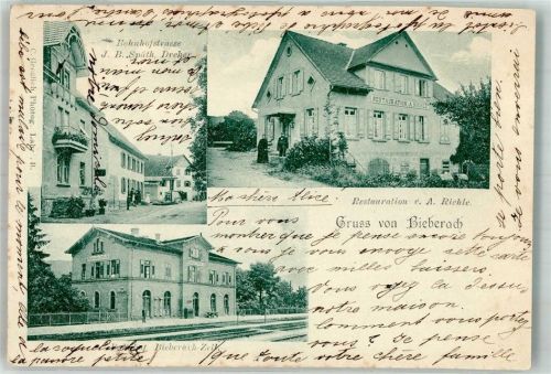 Biberach 1903 Bahnhof Bahnhofstrasse Gasthaus Riehle