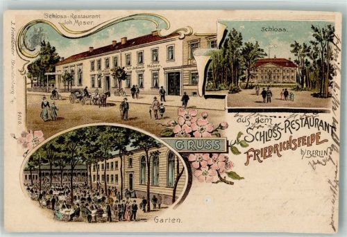 Friedrichsfelde 1902 Gasthaus Schloss-Restaurant Gartenwirtschaft Schloss