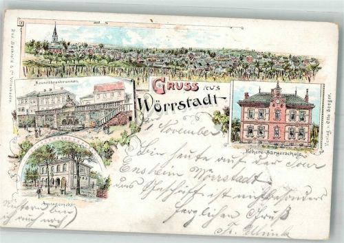 Wörrstadt 1898 Amtsgericht Neunröhrenbrunnen Höhere Bürgerschule