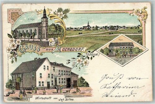Mörsdorf 1902 Dorfkirche Gasthaus Zilles Post