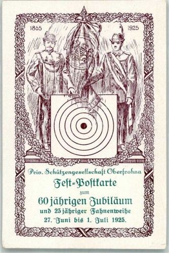 Limbach-Oberfrohna 60 jähriges Jubiläum & 25 jähriger Fahnenweihe der Schützengesellschaft Oberfrohna 1925 Schützen Schützenscheibe
