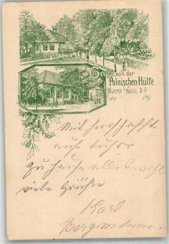 Münsa 1897 Vorläufer Druck um 1890 Gasthaus Polnische Hütte