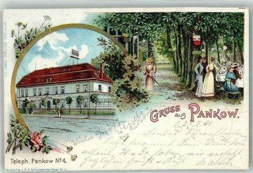 Pankow 1898 Gasthaus Linder Gartenwirtschaft Rose